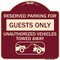 Signmission Reserved Parking for Guests Only Unauthorized Vehicles Towed Away With Tow Away Grap, BU-1818-23100 A-DES-BU-1818-23100 - alternate 1